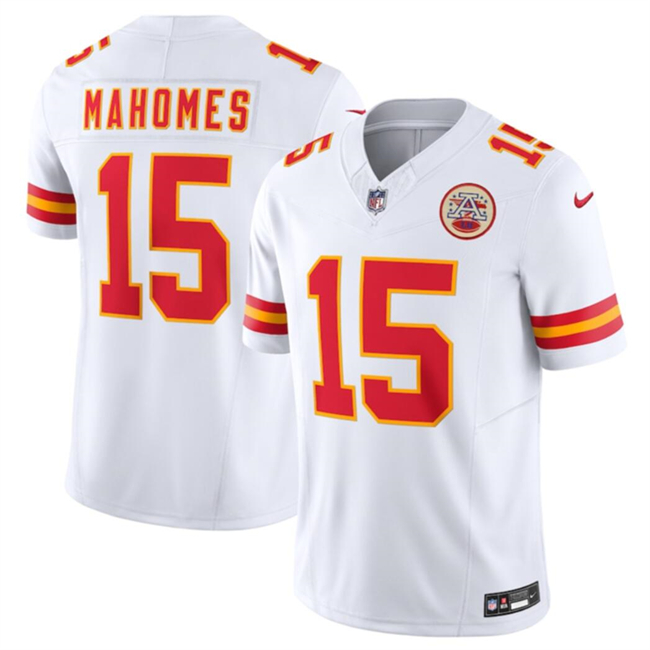 Youth Kansas City Chiefs #15 Patrick Mahomes White 2023 F.U.S.E. Vapor Untouchable Limited Stitched Jersey