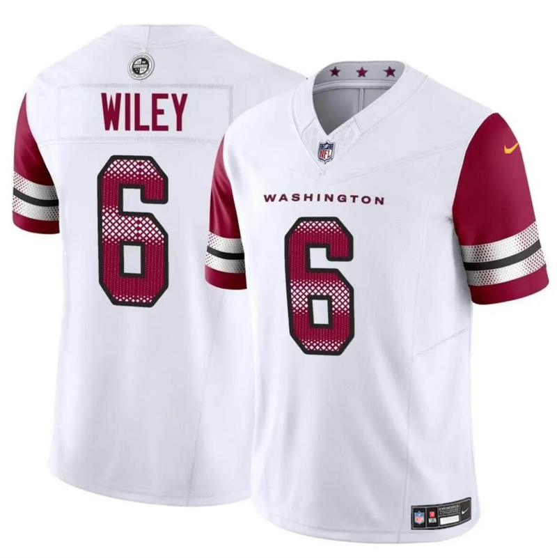 Youth Washington Commanders #6 Michael Wiley White 2024 F.U.S.E Vapor Limited Stitched Football Jersey