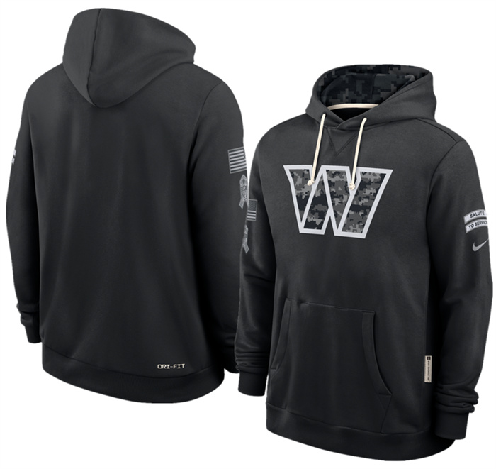 Men's Washington Commanders Black 2026 Salute to Service Sideline Dri-FIT Pullover Hoodie