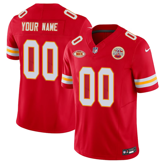 Men’s Kansas City Chiefs Active Player Custom Red 2023 F.U.S.E. With "NKH" Patch Vapor Untouchable Limited Stitched Jersey Men’s Kansas City Chiefs Active Player Custom Red 2023 F.U.S.E. With "NKH" Patch Vapor Untouchable Limited Stitched Jersey