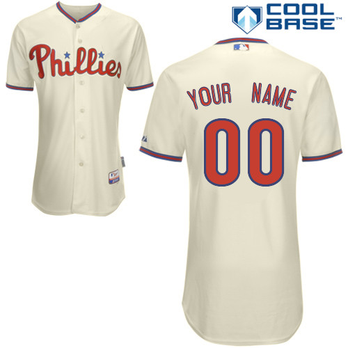 Phillies Personalized Authentic Cream Cool Base MLB Jersey (S-3XL)