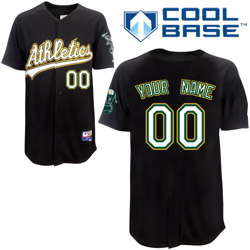 Athletics Personalized Authentic Black Cool Base MLB Jersey (S-3XL)