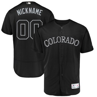 Colorado Rockies Majestic 2019 Players' Weekend Flex Base Authentic Roster Custom Jersey Black