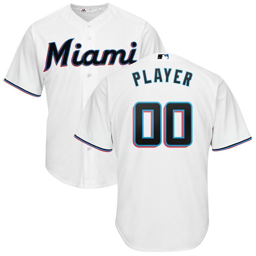 Marlins Personalized Home 2019 Cool Base White MLB Jersey (S-3XL)