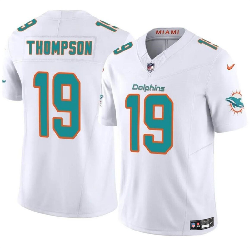 Youth Miami Dolphins #19 Skylar Thompson White 2023 F.U.S.E Vapor Limited Stitched Football Jersey