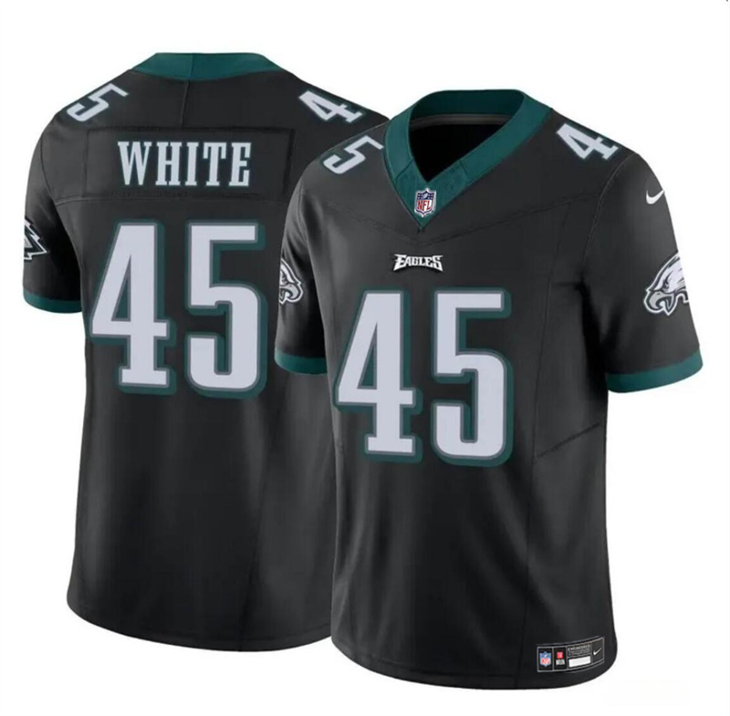 Youth Philadelphia Eagles #45 Devin White Black 2023 F.U.S.E Vapor Untouchable Limited Stitched Football Jersey