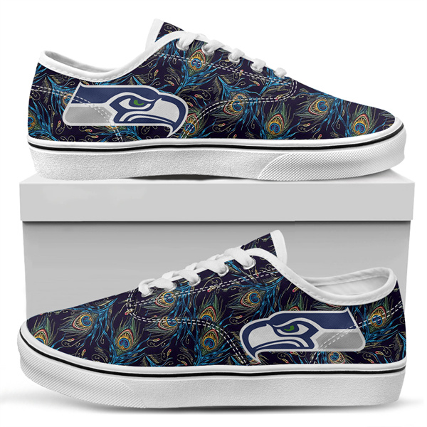 Women's Seattle Seahawks Vans Low Top Sneakers 011