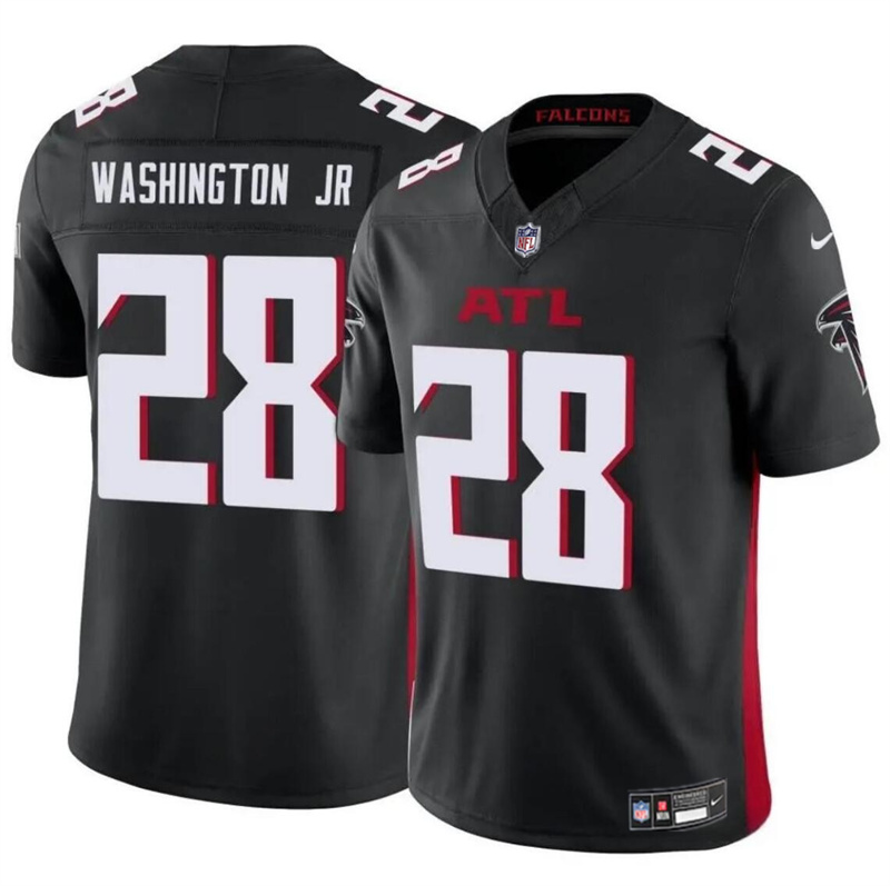 Youth Atlanta Falcons #28 Carlos Washington Jr Black 2023 F.U.S.E Vapor Untouchable Limited Stitched Football Jersey