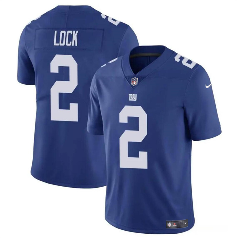 Youth New York Giants #2 Drew Lock Blue Vapor Stitched Jersey