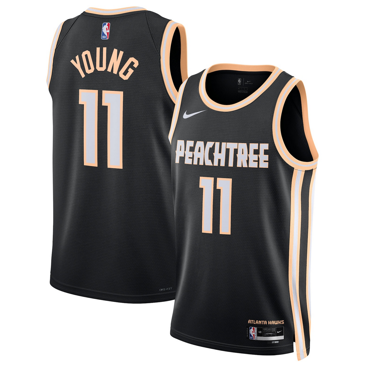 Men's Atlanta Hawks #11 Trae Young Black 2025/26 City Edition Stitched Jersey