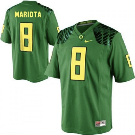 Men's Oregon Ducks #8 Marcus Mariota Green Stitched Football Jersey