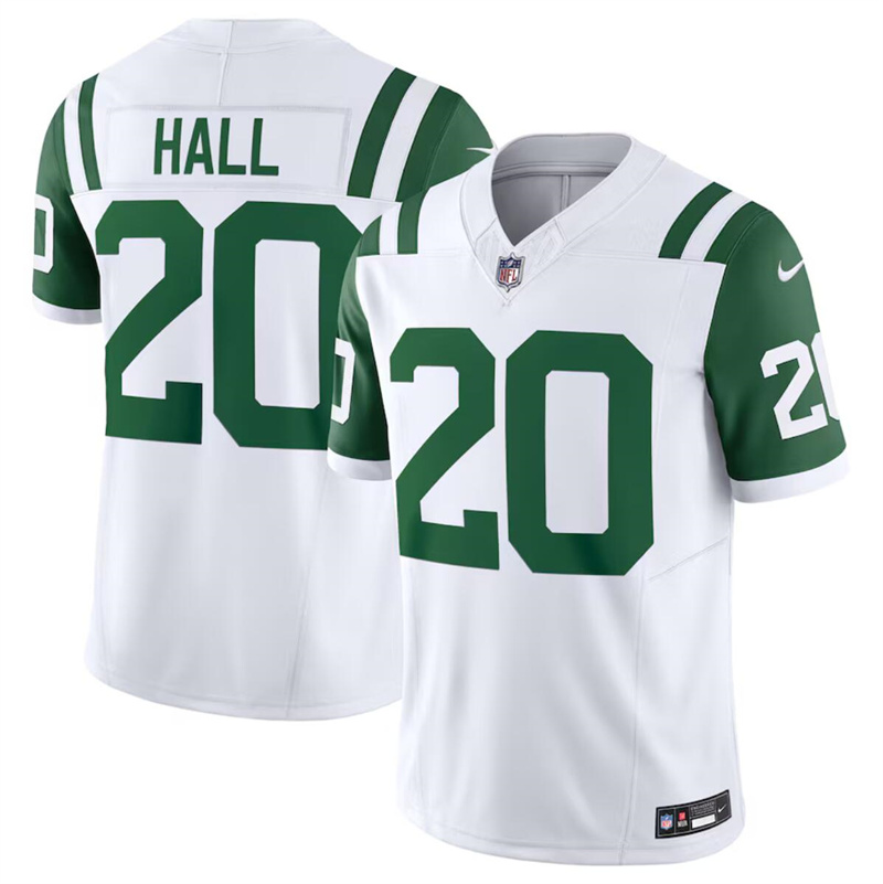 Youth New York Jets #20 Breece Hall White Classic Alternate Vapor F.U.S.E. Limited Stitched Football Jersey