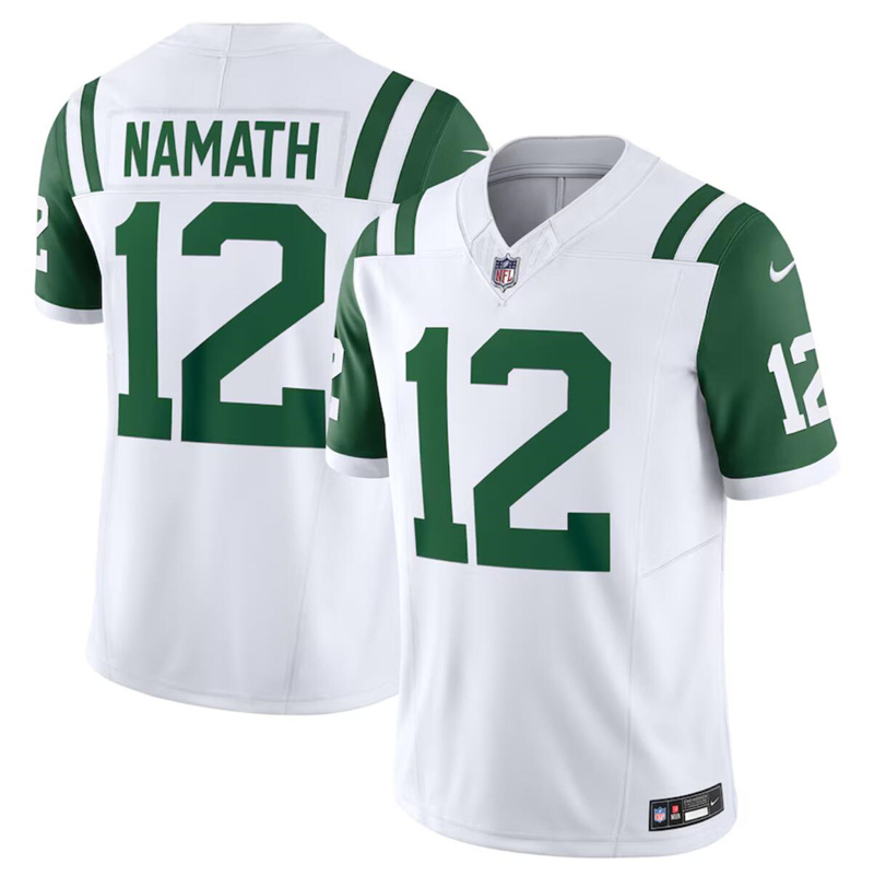 Youth New York Jets #12 Joe Namath White Classic Alternate Vapor F.U.S.E. Limited Stitched Football Jersey