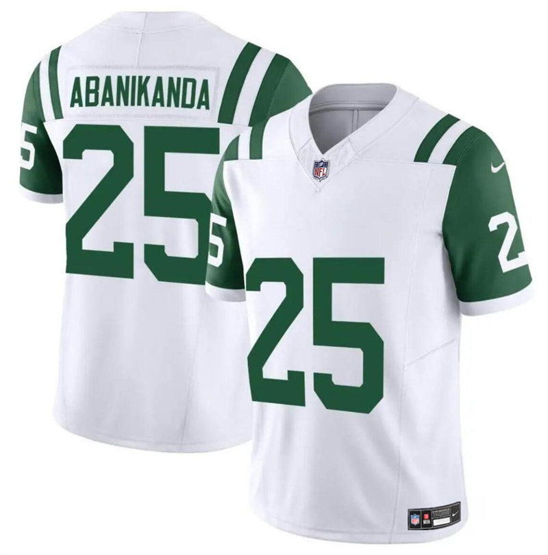 Youth New York Jets #25 Israel Abanikanda White Classic Alternate Vapor F.U.S.E. Limited Stitched Football Jersey