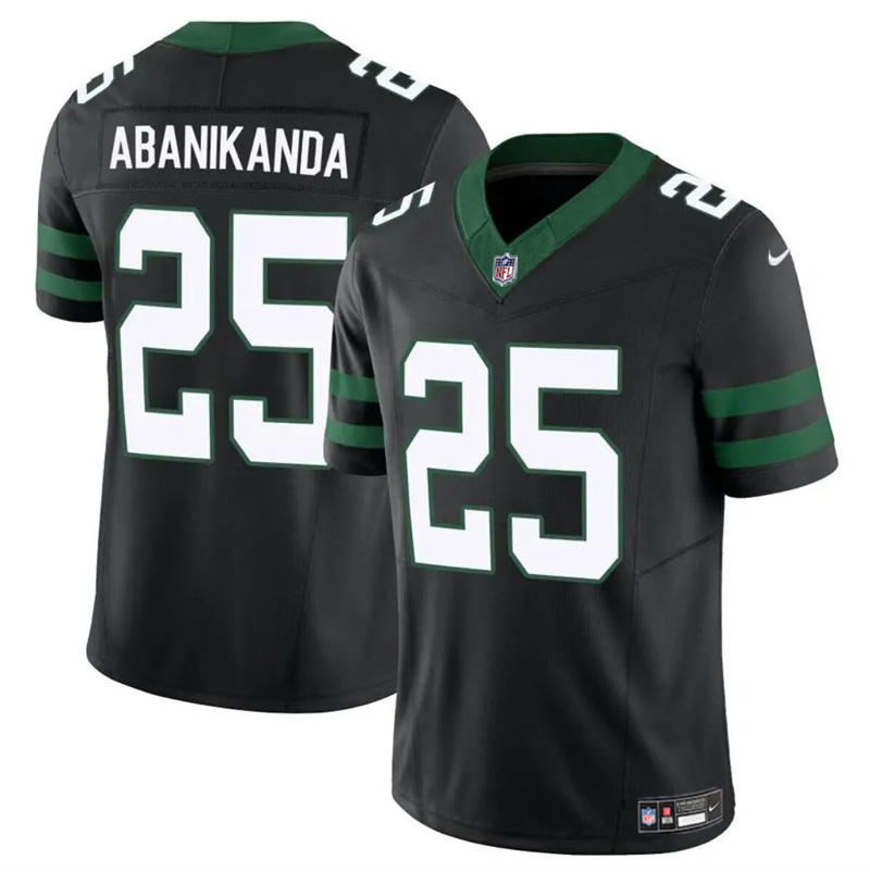 Youth New York Jets #25 Israel Abanikanda Black 2024 F.U.S.E. Vapor Limited Stitched Jersey