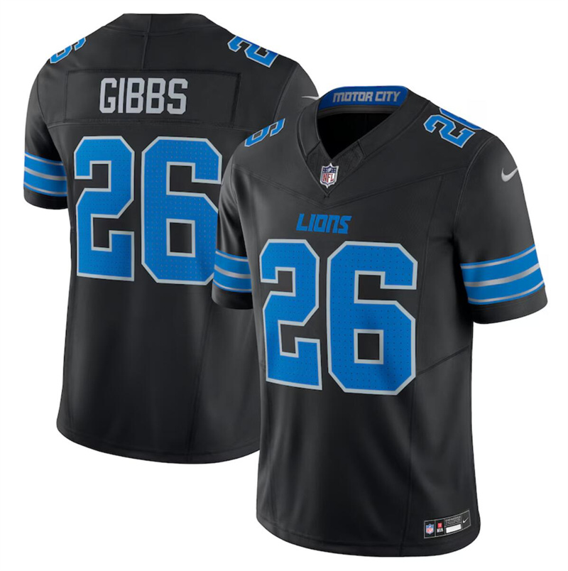 Youth Detroit Lions #26 Jahmyr Gibbs Black 2024 F.U.S.E. 2nd Alternate Vapor Limited Stitched Jersey