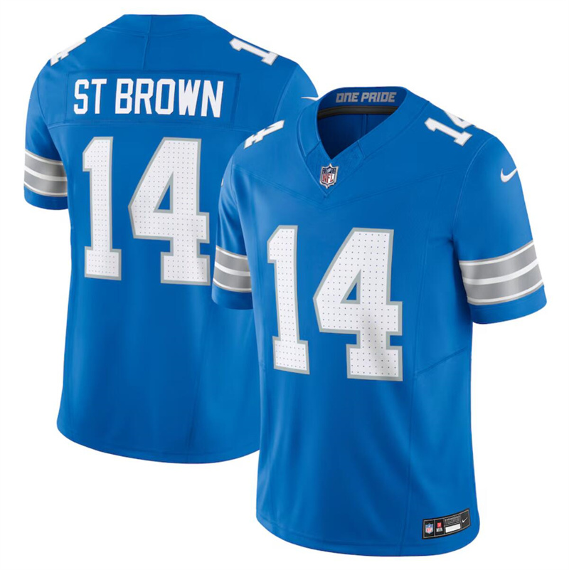 Youth Detroit Lions #14 Amon-Ra St. Brown Blue 2024 F.U.S.E. Vapor Limited Stitched Jersey