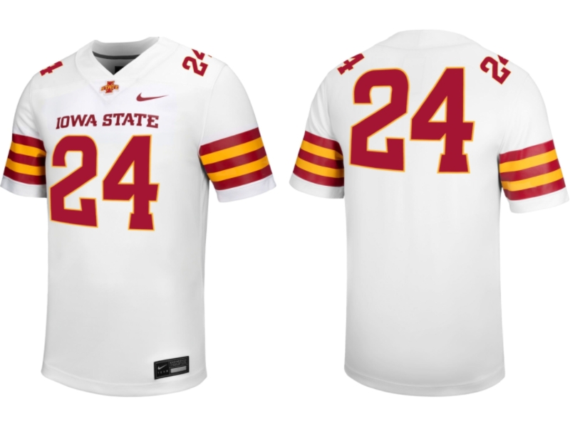 Men's Iowa State Cyclones #24 White Football Stitched Jersey