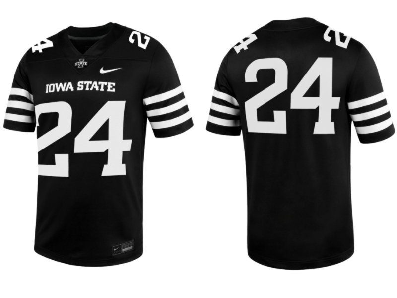 Men's Iowa State Cyclones #24 Black Football Stitched Jersey