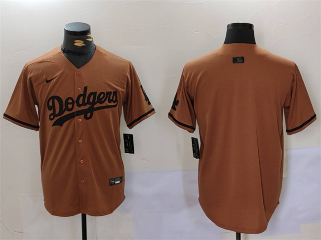 Men's Los Angeles Dodgers Blank Brown Cool Base Stitched Baseball Jersey