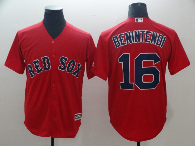 Men's Boston Red Sox #16 Andrew Benintendi Majestic Scarlet Cool Base Player Stitched MLB Jersey
