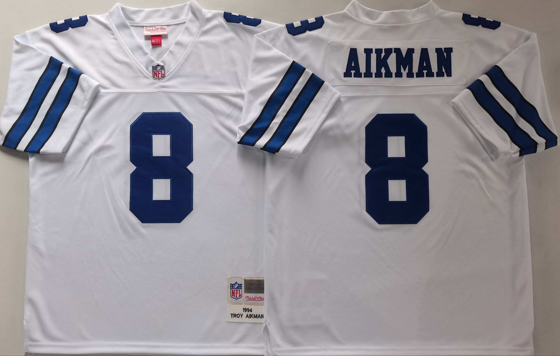 Men's Dallas Cowboys #8 Troy Aikman White Throwback Stitched Football Jersey Men's Dallas Cowboys #8 Troy Aikman White Throwback Stitched Football Jersey