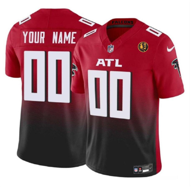 Men's Atlanta Falcons Active Player Custom Red/Black 2023 F.U.S.E with John Madden PatchVapor Limited Stitched Football Jersey