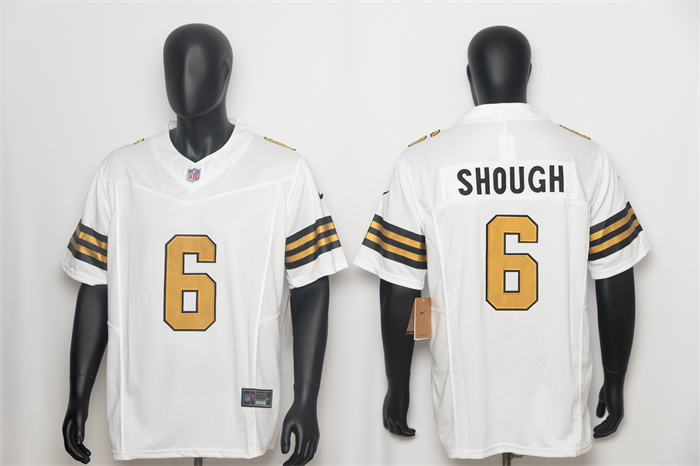 Men's New Orleans Saints #6 Tyler Shough White F.U.S.E. Color Rush Limited Stitched NFL Jersey
