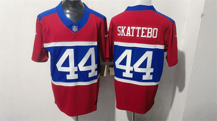 Men's New York Giants #44 Cam Skattebo Red F.U.S.E. Alternate 100TH Season Patch Vapor Untouchable Limited Stitched Jersey