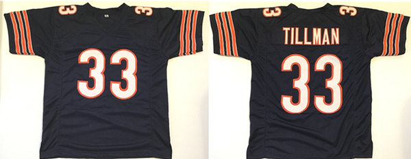 Men's Chicago Bears #33 Charles Tillman Navy Stitched Football Jersey