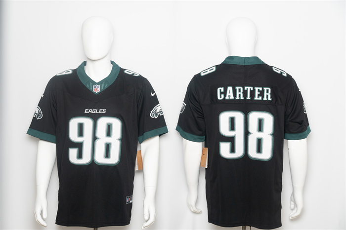 Men's Philadelphia Eagles #98 Jalen Carter Black 2026 F.U.S.E. Vapor Untouchable Limited Stitched Football Jersey