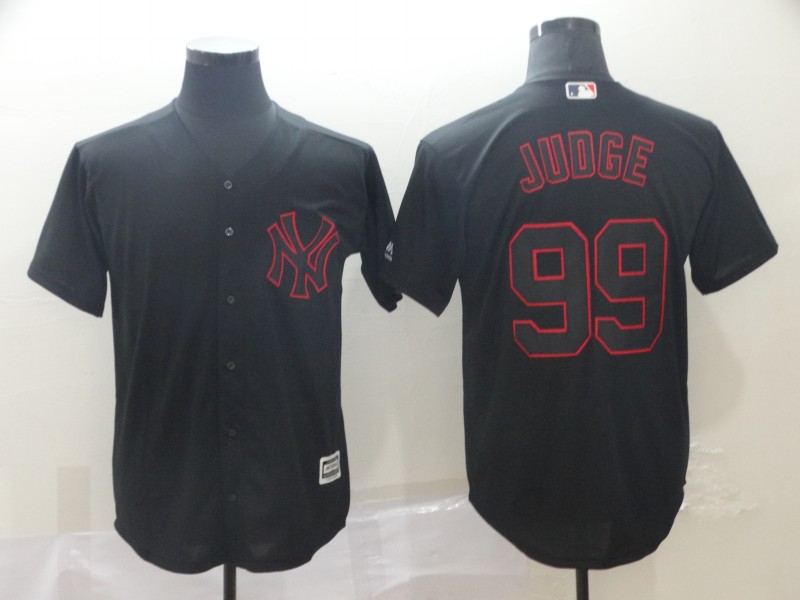 Men's New York Yankees #99 Aaron Judge Black Shadow Cool Base Stitched MLB Jersey