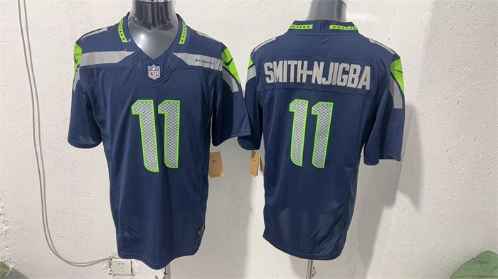 Men's Seattle Seahawks #11 Jaxon Smith-Njigba Navy 2026 F.U.S.E. Vapor Untouchable Limited Stitched Football Jersey