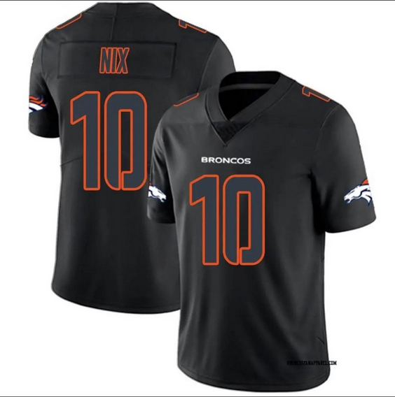 Men's Denver Broncos Custom Black Limited Rush Impact Football Jersey