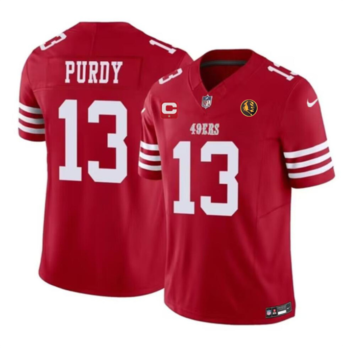 Men's San Francisco 49ers #13 Brock Purdy Red 2023 F.U.S.E. With 1-star C Ptach And John Madden Patch Vapor Limited Stitched Football Jersey