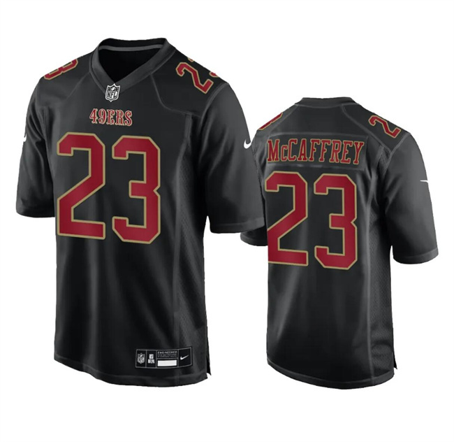 Men's San Francisco 49ers #23 Christian McCaffrey Black Fashion Vapor Untouchable Limited Stitched Football Jersey