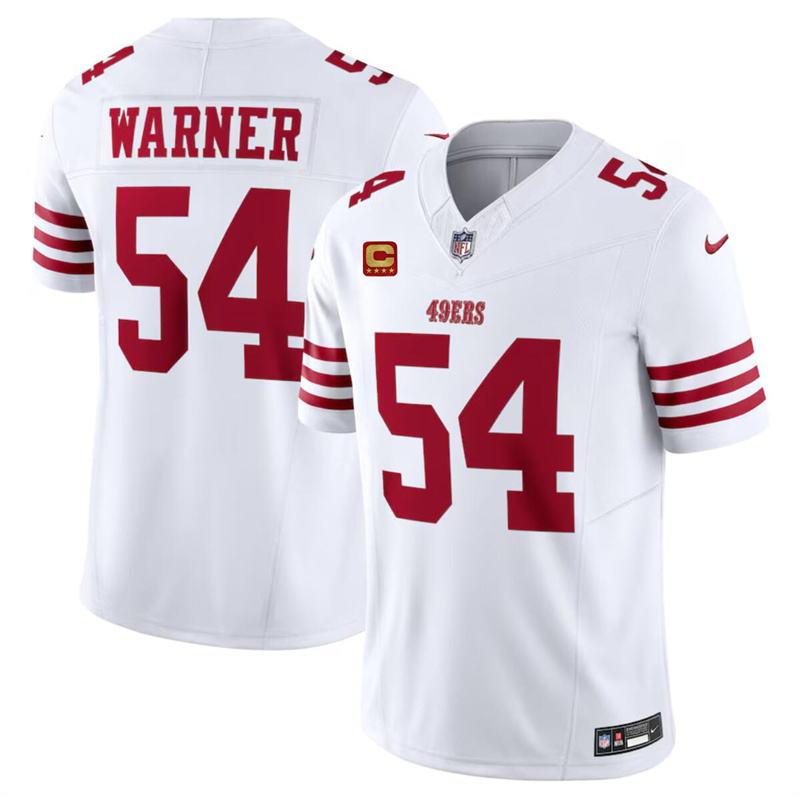 Men's San Francisco 49ers #54 Fred Warner White 2024 F.U.S.E. With 4-Star C Patch Vapor Untouchable Limited Stitched Football Jersey