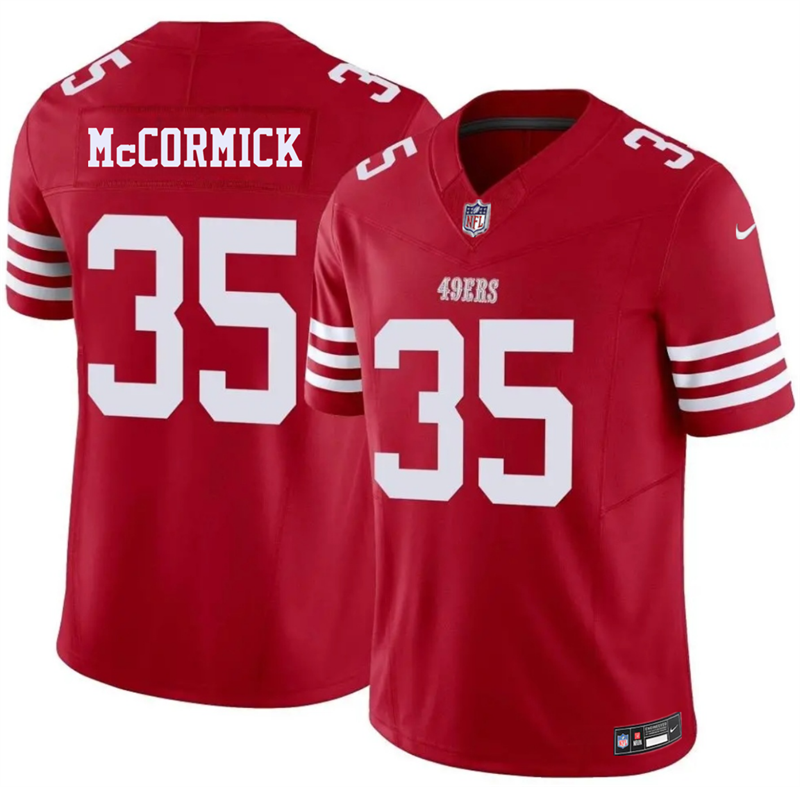 Men's San Francisco 49ers #35 Sincere McCormick Red 2026 F.U.S.E. Vapor Untouchable Limited Stitched Football Jersey
