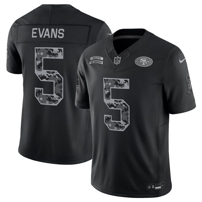 Men's San Francisco 49ers #5 Mike Evans Black F.U.S.E. 2026 Salute to Service Limited Stitched Football Jersey