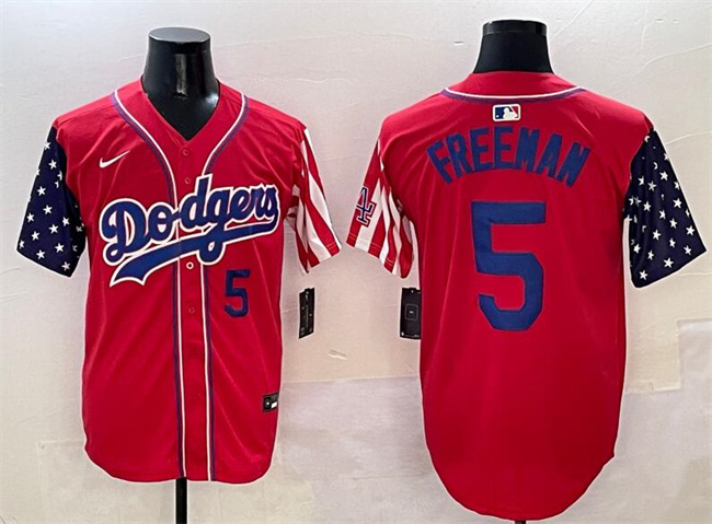 Men's Los Angeles Dodgers #5 Freddie Freeman Red Limited Stitched Baseball Jersey Men's Los Angeles Dodgers #5 Freddie Freeman Red Limited Stitched Baseball Jersey
