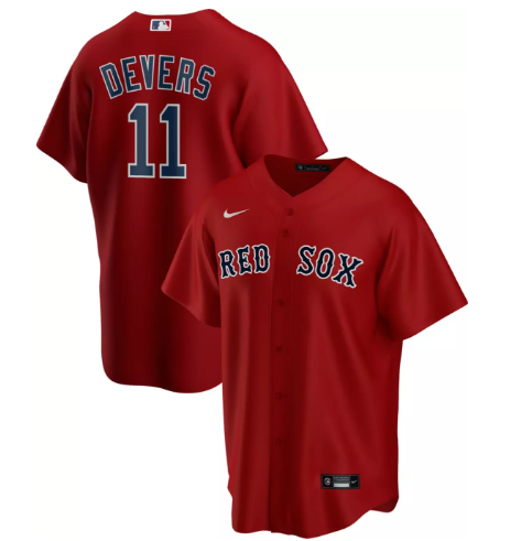 Men's Boston Red Sox #11 Rafael Devers Red MLB Cool Base Stitched Jersey