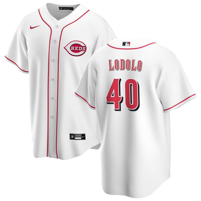 Men's Cincinnati Reds #40 Nick Lodolo White Cool Base Stitched Baseball Jersey