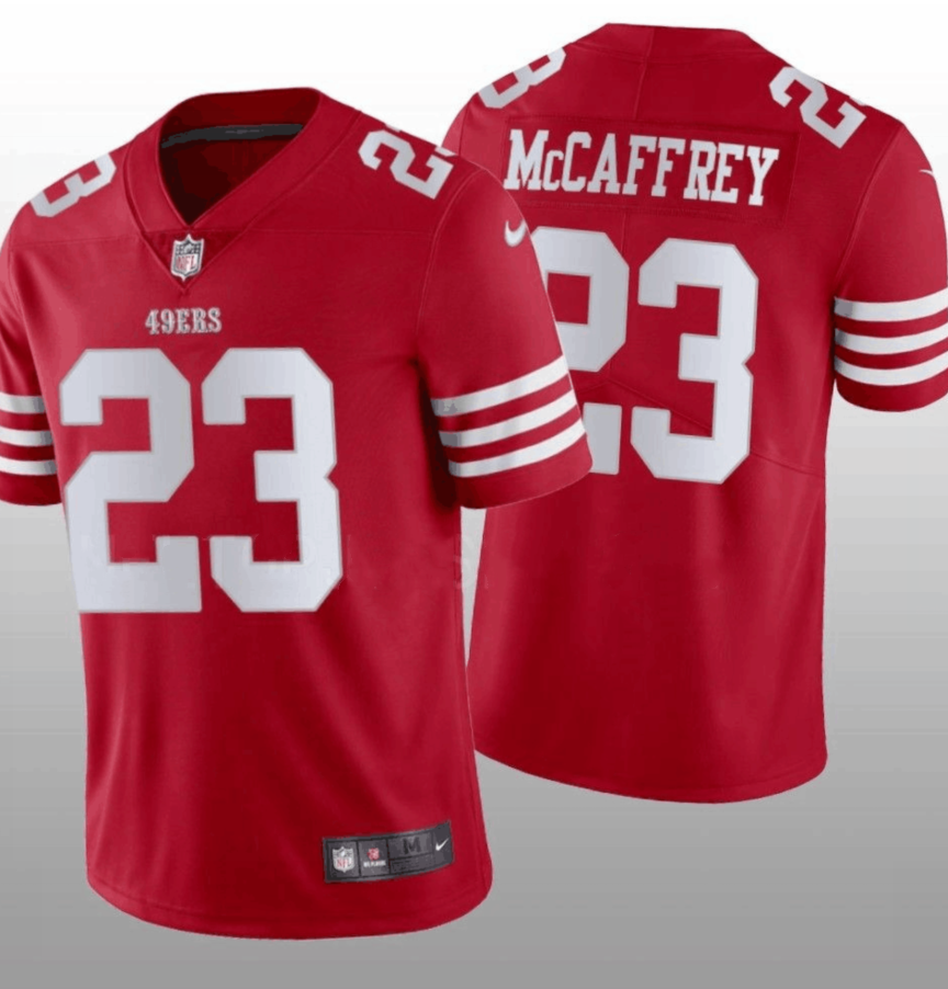 Men's San Francisco 49ers #23 Christian McCaffrey Red Vapor Untouchable Stitched Jersey