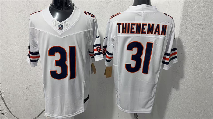 Men's Chicago Bears #31 Dillon Thieneman White 2026 F.U.S.E. Vapor Untouchable Limited Stitched Football Jersey Men's Chicago Bears #31 Dillon Thieneman White 2026 F.U.S.E. Vapor Untouchable Limited Stitched Football Jersey