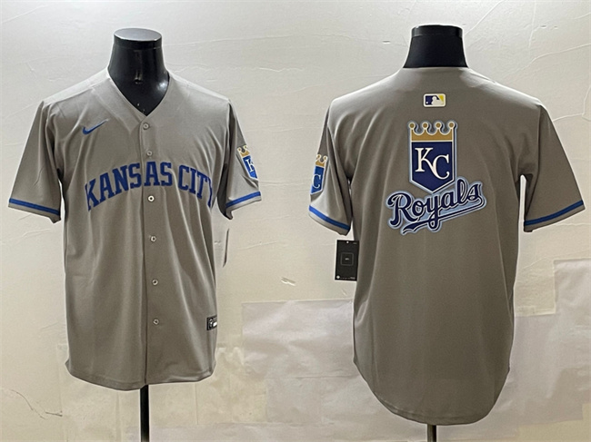 Men's Kansas City Royals Team Big Logo Black 'Gothic Crown Edition' Vapor Premier Limited Stitched Baseball Jersey