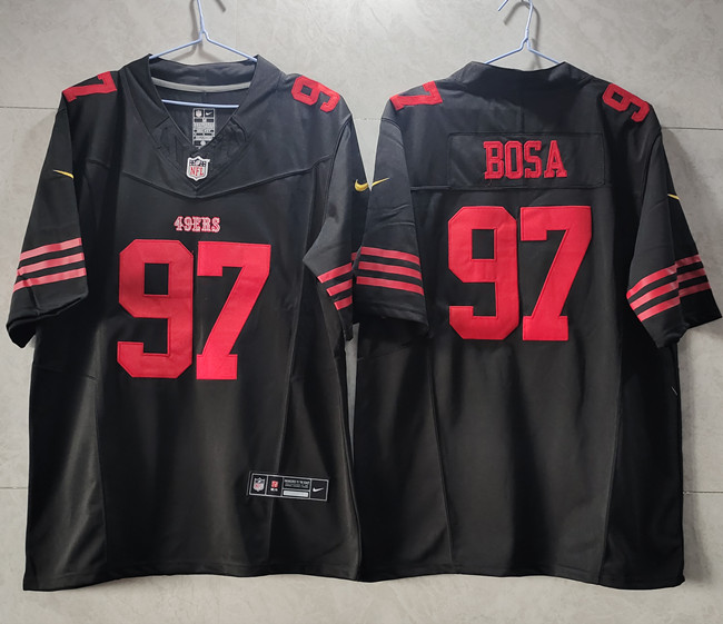 Men's San Francisco 49ers #97 Nick Bosa Black 2023 F.U.S.E. Vapor Untouchable Limited Stitched Football Jersey