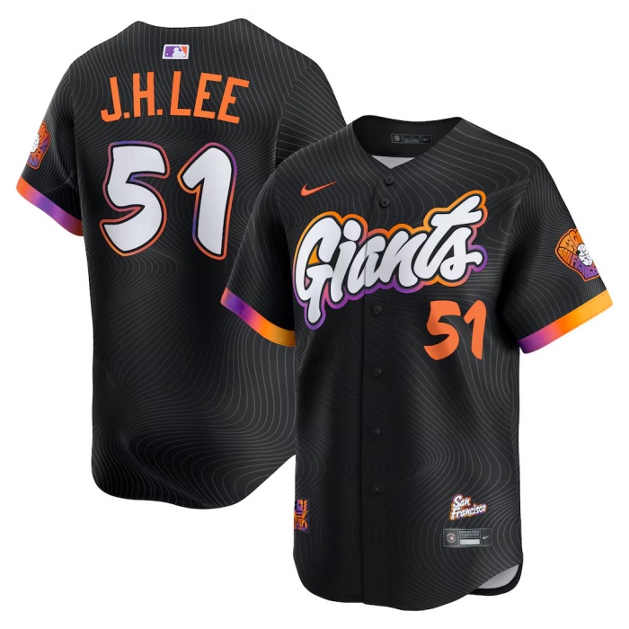 Men's San Francisco Giants #51 Jung Hoo Lee Willy Adames Anthracite 2025 City Connect Limited Stitched Baseball Jersey