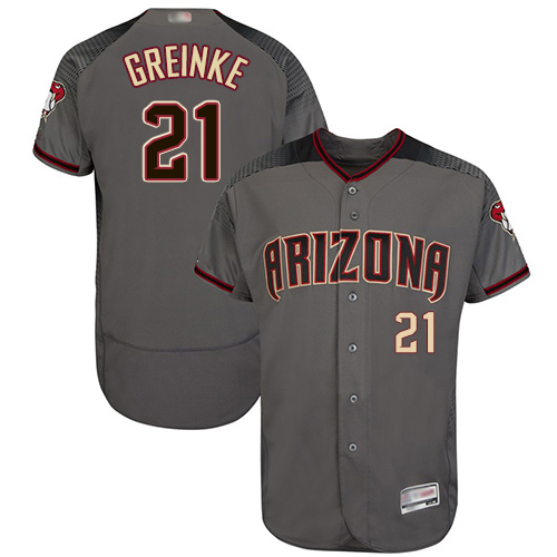 Diamondbacks #21 Zack Greinke Gray Flexbase Authentic Collection Stitched MLB Jersey