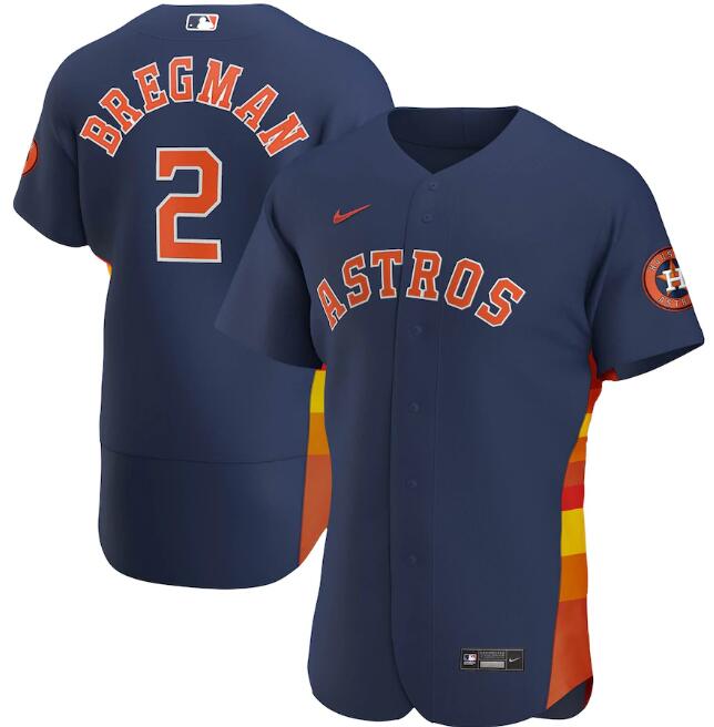Men's Houston Astros #2 Alex Bregman Navy MLB Flex Base Stitched Jersey