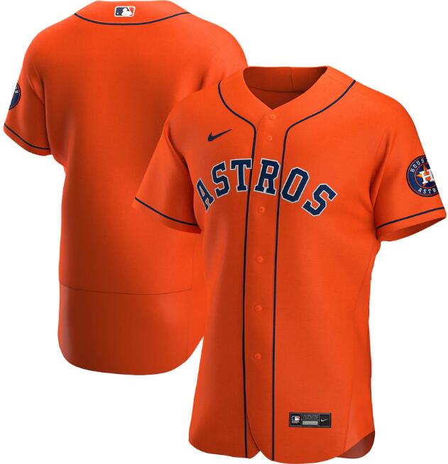 Men's Houston Astros Blank Orange MLB Flex Base Stitched Jersey